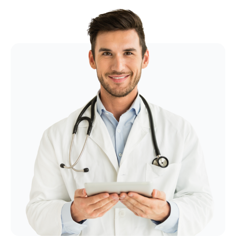 Healthcare staff using Leo to find approved policies and procedures with role-based access control.
